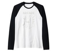 Arcade Retro Cabinet Classic Gaming Arcade Aesthetic Raglan Baseball Tee