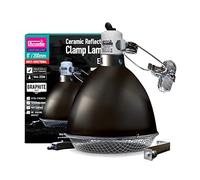 Arcadia Reptile - Reflector Clamp Lamp - Graphite - Includes Ceramic Holder & Bolt Through Locking System, Safety Mesh, Viv Adapter & Hanging Wire - E27 - 8”/ 20cm - Easy to Fit