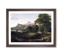 Arcadian By Thomas Cole Classic Painting Framed Print | A2 Walnut Framed Wall Art | Ready to Hang | Classic Historical Picture | Living Room Bedroom Lounge Office