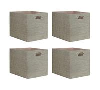 ArcaGuru 13x15x13 Storage Cube Bins, Foldable Fabric Organizer Bins Storage Cubes Baskets Box Drawers for Shelves, Closet, Wardrobe, Bookshelf, 4 Pack, Coffee