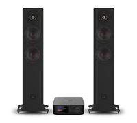 Arcam A15+ Amplifier & DALI Sonik 7 Floorstanding Speakers Hi-Fi Bundle Black Ash