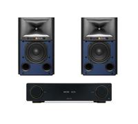 Arcam A15+ Integrated Amplifier Black with JBL 4309 Studio Monitor Bookshelf Speakers Pair - Black