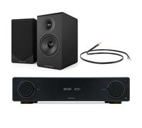 Arcam A15+ Integrated Amplifier with Acoustic Energy AE300 MKII Bookshelf Speakers Pair - Black