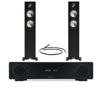Arcam A15+ Integrated Amplifier with Monitor Audio Bronze 300 7G Floorstanding Speakers Pair - Black