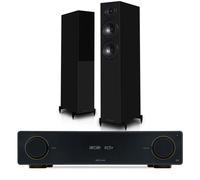 Arcam A15+ Integrated Amplifier with Wharfedale Diamond 12.4i Floorstanding Speakers - Black