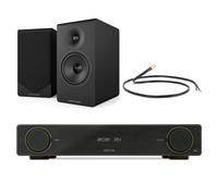 Arcam A5+ Integrated Amplifier with Acoustic Energy AE300 MKII Bookshelf Speakers Pair - Black