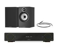 Arcam A5+ Integrated Amplifier with Bowers & Wilkins 606 S3 Standmount Speakers Pair - Black