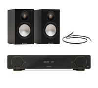 Arcam A5+ Integrated Amplifier with Monitor Audio Bronze 50 7G Bookshelf Speakers Pair - Black