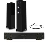 Arcam A5+ Integrated Amplifier with Wharfedale Diamond 12.4i Floorstanding Speakers Pair - Black