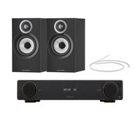 Arcam Radia A5 Integrated Amplifier with Bluetooth and Bowers & Wilkins 607 S3 Bookshelf Speakers Pair Black HiFi Package