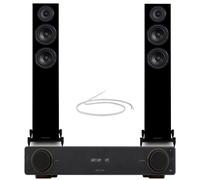 Arcam Radia A5 Integrated Amplifier with Bluetooth and Wharfedale Diamond 12.3 Floorstanding Speakers Pair Black HiFi Package