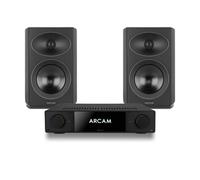 Arcam Radia SA35 Streaming Amplifier & R15 Bookshelf Speakers Hi-Fi Bundle Black