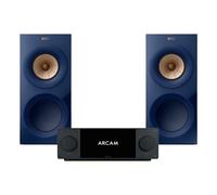 Arcam Radia SA45 Streaming Amplifier & KEF R3 Meta Bookshelf Speakers Hi-Fi Bundle Indigo