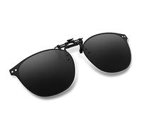 ARCAMOY Clip on Sunglasses Over Prescription Glasses Polarized Anti Glare Flip Up UV Protection Glasses For Men Women, Black, 62x48mm