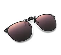 ARCAMOY Clip on Sunglasses Over Prescription Glasses Polarized Anti Glare Flip Up UV Protection Glasses For Men Women, Pink Flash, 62x48mm
