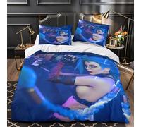 Arcane 3 Piece Comforter Set for Boys Girls Teens Gift Soft Microfiber 3D Printed Bedding Set Easy Care Durable All Season Jinx Character Quilt Cover Set for Bedroom Decor Super King（260x220cm）