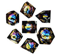 Arcane Adventure Dice - Resin , Vivid Table Counters, Lightweight Randomizer Collection with Clear Etched Symbols | Strategy Challenge Companion for the Evening of the Classroom Festival