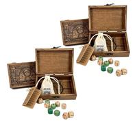 Arcane Divination Dice Set - Engraved Wooden Box, Oracle Dice for Tarot Ritual, Handcrafted Intuition Amplifier, Complete 10-Piece Dice for Deep Symbolic Insight & Daily Guidance (2PCS)