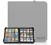 Arcane Fortress Premium MTG Binder: 12 Pocket Card Binder with Zipper - Holds 480 TCG Cards - Side-Loading Leather Trading Card Collection Binder & Album for Magic, TCG, and CCG Card Storage