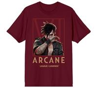 Arcane League Legends Adult Maroon Crew Neck Short Sleeve Tee, Maroon, XL