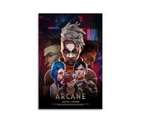 Arcane Poster Anime Tv Series Retro Comics Vi Jinx Vintage Cover Music Posters for Room Aesthetic Canvas Wall Art Bedroom Decor12x18inch(30x45cm)
