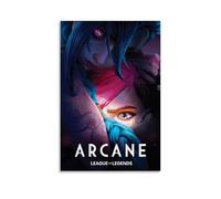 Arcane Poster Anime Tv Series Retro Vintage Comics Vi Jinx Cover Music Posters for Room Aesthetic Canvas Wall Art Bedroom Decor08x12inch(20x30cm)