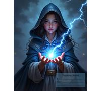 Arcane Sparks: A Midnight Blue Witchy Notebook: A Magical College Ruled Journal with a Sorceress and Lightning Spell Design