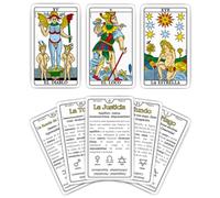 ARCANIA - Easy Marseille Tarot for Beginners with Digital Guide | To learn in a simple and fast way. Contains Key Words, Zodiac, Planets and 4 Elements. Includes Downloadable Guide
