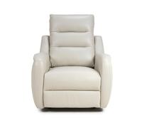 arcata faux leather electric recliner 1 seater sofa in chalk