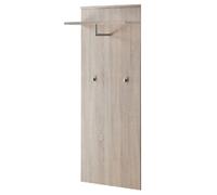 arcata wooden wall coat rack panel with 1 shelf in sonoma oak