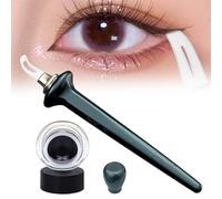 Arcbelle Eyeliner Set, Reusable Silicone Eyeliners Tool, Waterproof & Smudge Proof Eyeliners Kit with Two Colors Cream, Slay Your Look Instantly (Green Brush+Black Eyeliner)