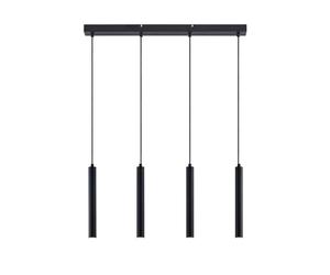 Arcchio 4 Cylinder Pendant Light in Metal, Modern Tube Ceiling Lights Hanging for Kitchen Island Dining Table Breakfast Bar Minimalist Industrial Spotlights LED Included Black