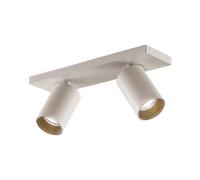 Arcchio Adjustable 2 Way LED Ceiling Spotlight Fitting, Rotatable 350° and 90° Tilt Spots Lights Modern Light Fixture 2X GU10 (Bulbs Not Included) White Aluminium