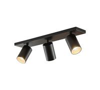 Arcchio Adjustable 3 Way LED Ceiling Spotlight Fitting, Rotatable 350° and 90° Tilt Spots Lights Modern Light Fixture 3X GU10 (Bulbs Not Included) Black Aluminium