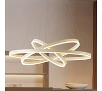 Arcchio Albiona LED pendant light, beige, 3 rings, Ø 80 cm