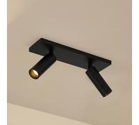Arcchio Brinja Slim ceiling spotlight, black, 2-bulb GU10 MR11