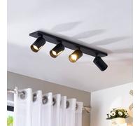Arcchio Brinja spotlight, black, 65 cm long, Ø 7 cm, 4-bulb.