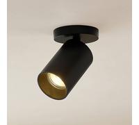 Arcchio Brinja spotlight, black, round, 12 cm high, Ø 6 cm