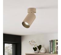 Arcchio Brinja spotlight, brown, round, 13 cm high, Ø 6 cm