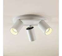 Arcchio spotlight Brinja, white, round, Ø 6 cm, 3-bulb, GU10