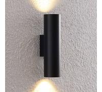 Arcchio Brinja wall light, black, metal, up/down, GU10