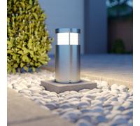 Arcchio Caramia pillar light, 23 cm, stainless steel, seawater resistant