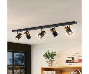 Arcchio Evaro spot, gold ring at the back, 5-bulb