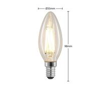 Arcchio filament LED bulb, candle-shaped, E14, 4 W, clear