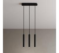 Arcchio Franka LED pendant light, 3-bulb, long, black, aluminium