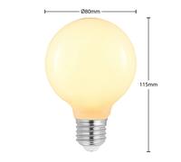 Arcchio G80 E27 LED bulb, 8 W, 2,700 K, opal, dimmable