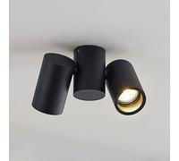 Arcchio Gesina ceiling lamp, 2-light, black, aluminium, 17.5 cm