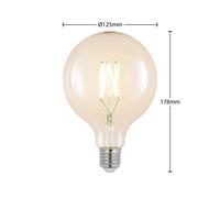 Arcchio LED bulb E27 8W 2,700K G125 Globe, filament, clear