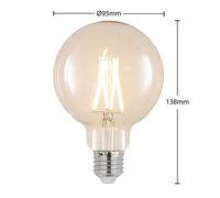 Arcchio LED bulb E27 8W 2,700K G95 Globe, filament, clear