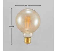 Arcchio LED bulb E27 G95 6.5W 2,500K amber 3-step dimmable